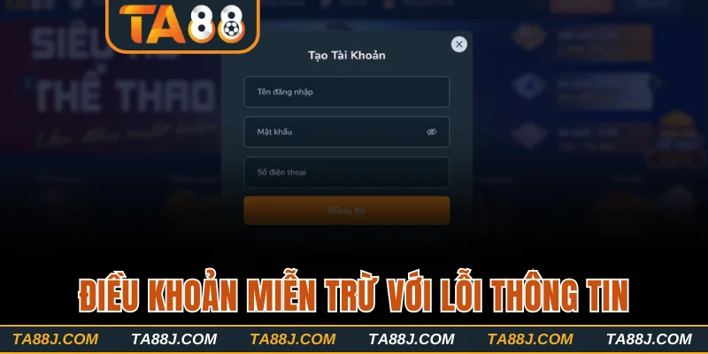 Điều khoản miễn trừ với lỗi cung cấp thông tin