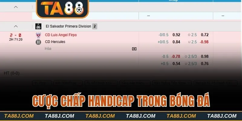 Hình thức cá độ chấp trong cá cược bóng đá TA88